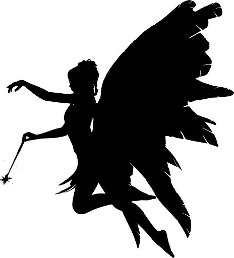Silhouette of a Fairy with a Magic Wand