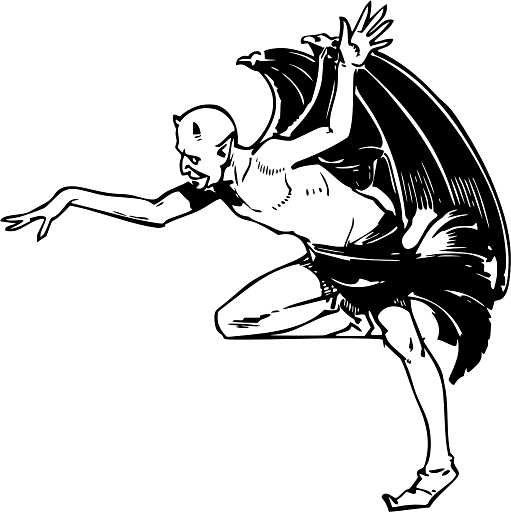 Halloween Scary Devil with Large Wings