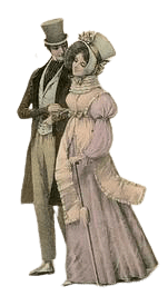 Victorian Couple Walking In A Park