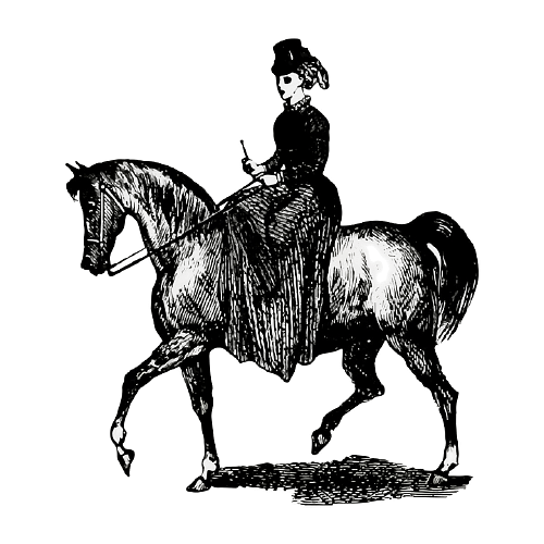 Woman On Horseback Victorian Illustration