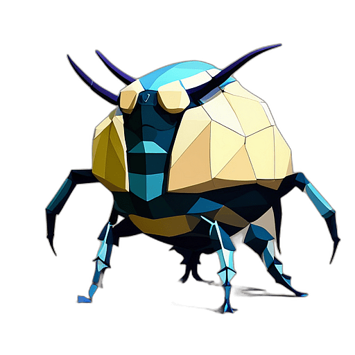 Goliath Beetle, Children'S Cartoon Animation Style -  Full Body, Single View, No Shadow