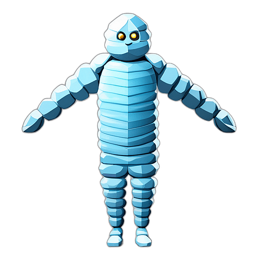 Silkworm, Children'S Cartoon Animation Style -  Full Body, Single View, No Shadow