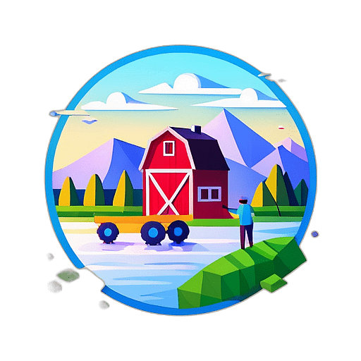Farming & Agriculture, Minimalist App Icon - Circle Icon Bevel Border