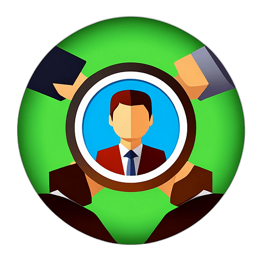 Customer Relationship Management, Minimalist App Icon - Circle Icon Bevel Border