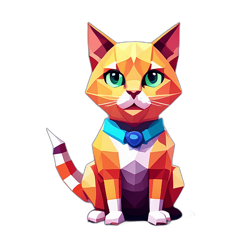 Pixiebob Cat, Children'S Cartoon Animation Style - Full Body, Single View, No Shadow