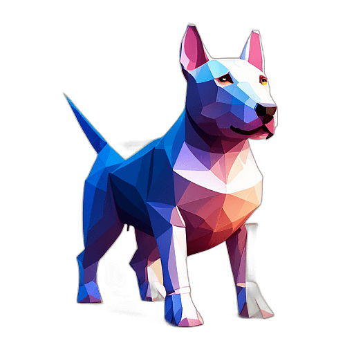 Bull Terrier, Children'S Cartoon Animation Style - Full Body, Single View, No Shadow