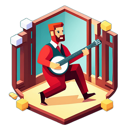 Low poly banjo app icon