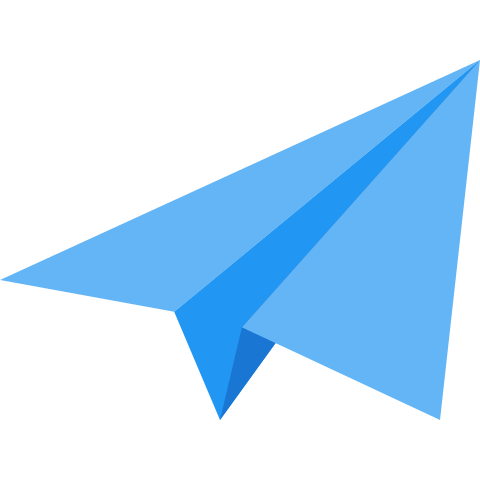 Blue Paper Plane Turned Upwards