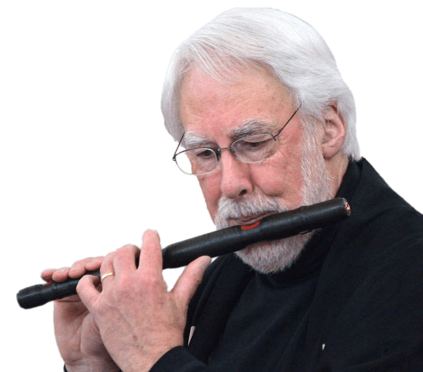 Musician Playing the Nohkan Flute