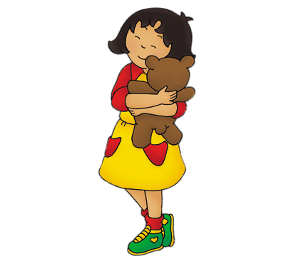 Caillou's Friend Sarah Holding Teddy Bear