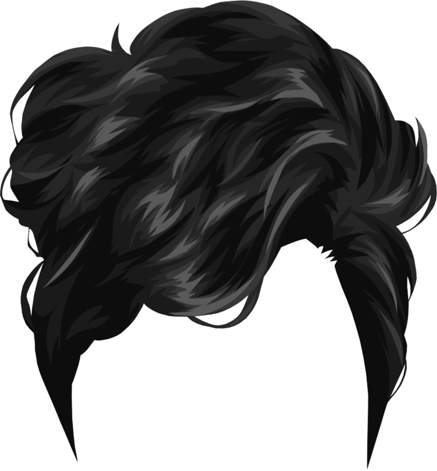 Short Black Drawing Hair