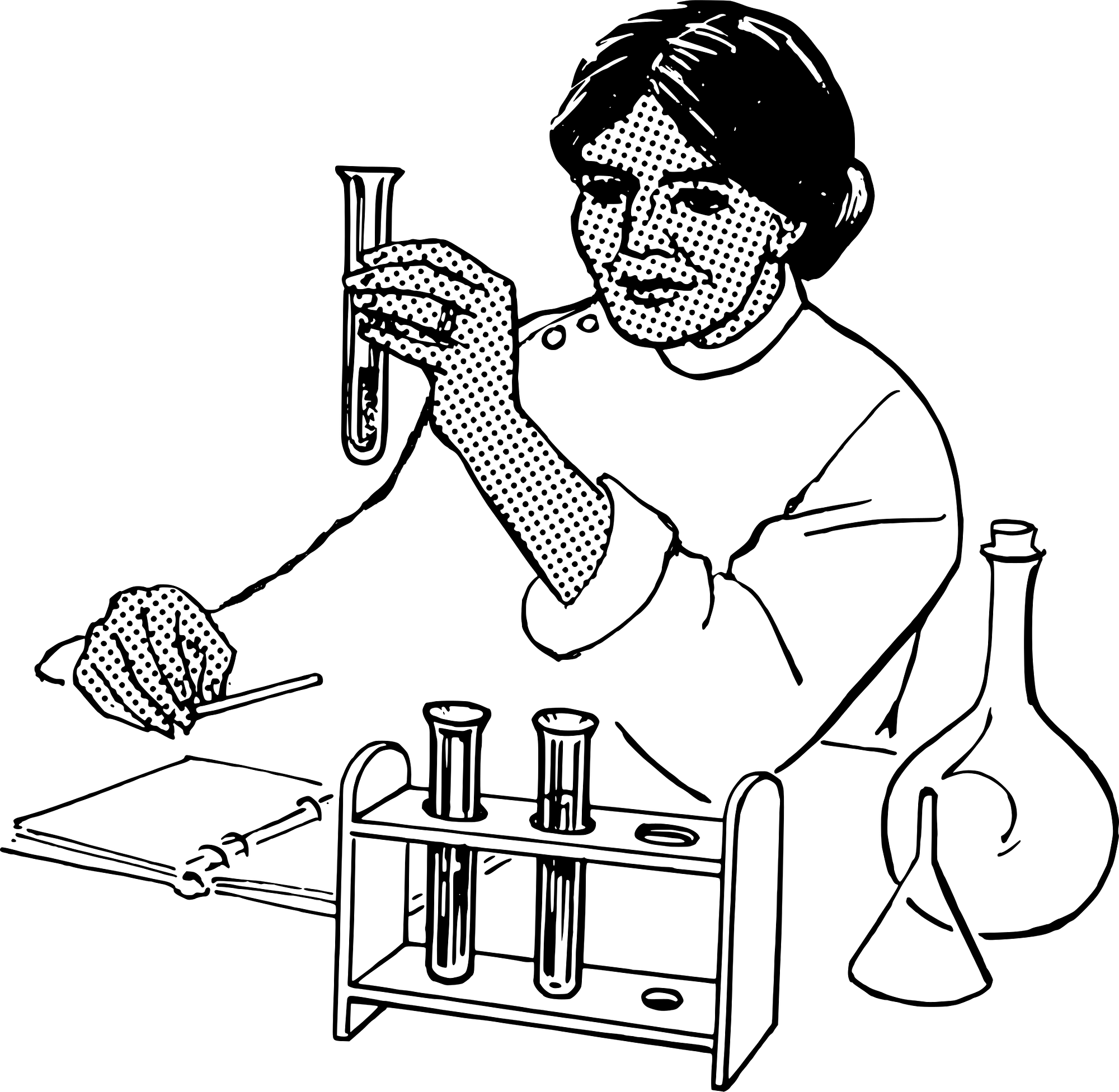 Scientist Working with Test Tubes