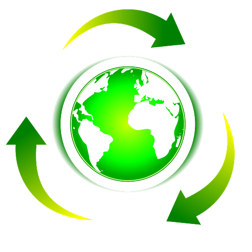 Green Recycling Logo with Earth