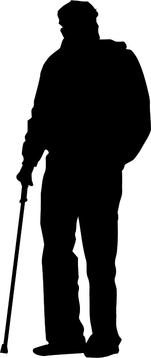 Silhouette of a Man with a Cane