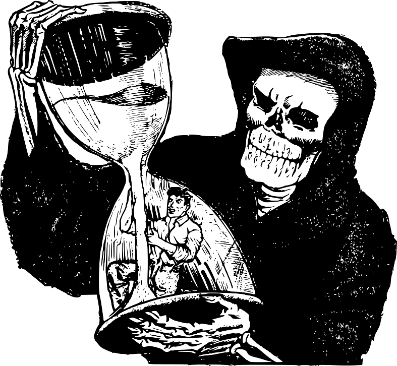 Grim Reaper Holding Hour Glass