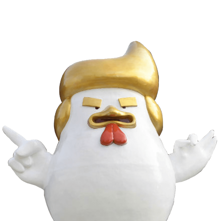 Trump Rooster Year Statue In China