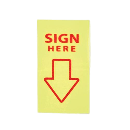 Yellow Sign Here Sticker