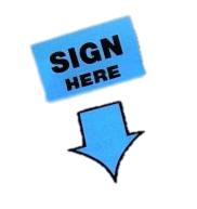 Sign Here Blue Arrow