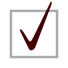 Red Check In White Square