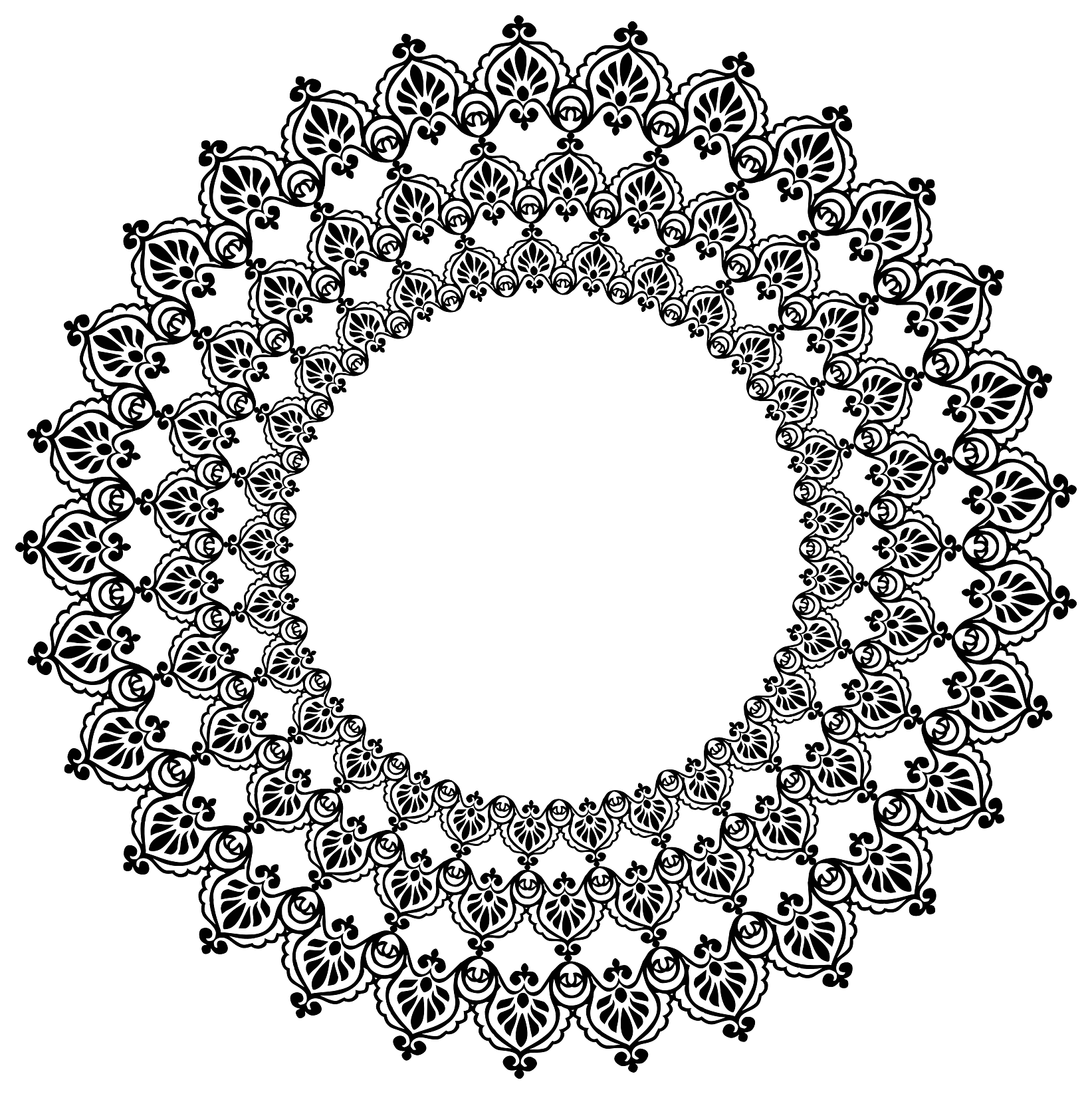 Round Triple Flowery Frame