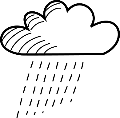Very Heavy Rain Cloud Simple Drawing