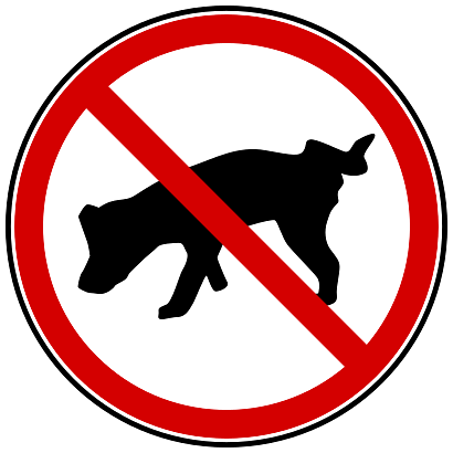 Sign for Dogs No Peeing Allowed