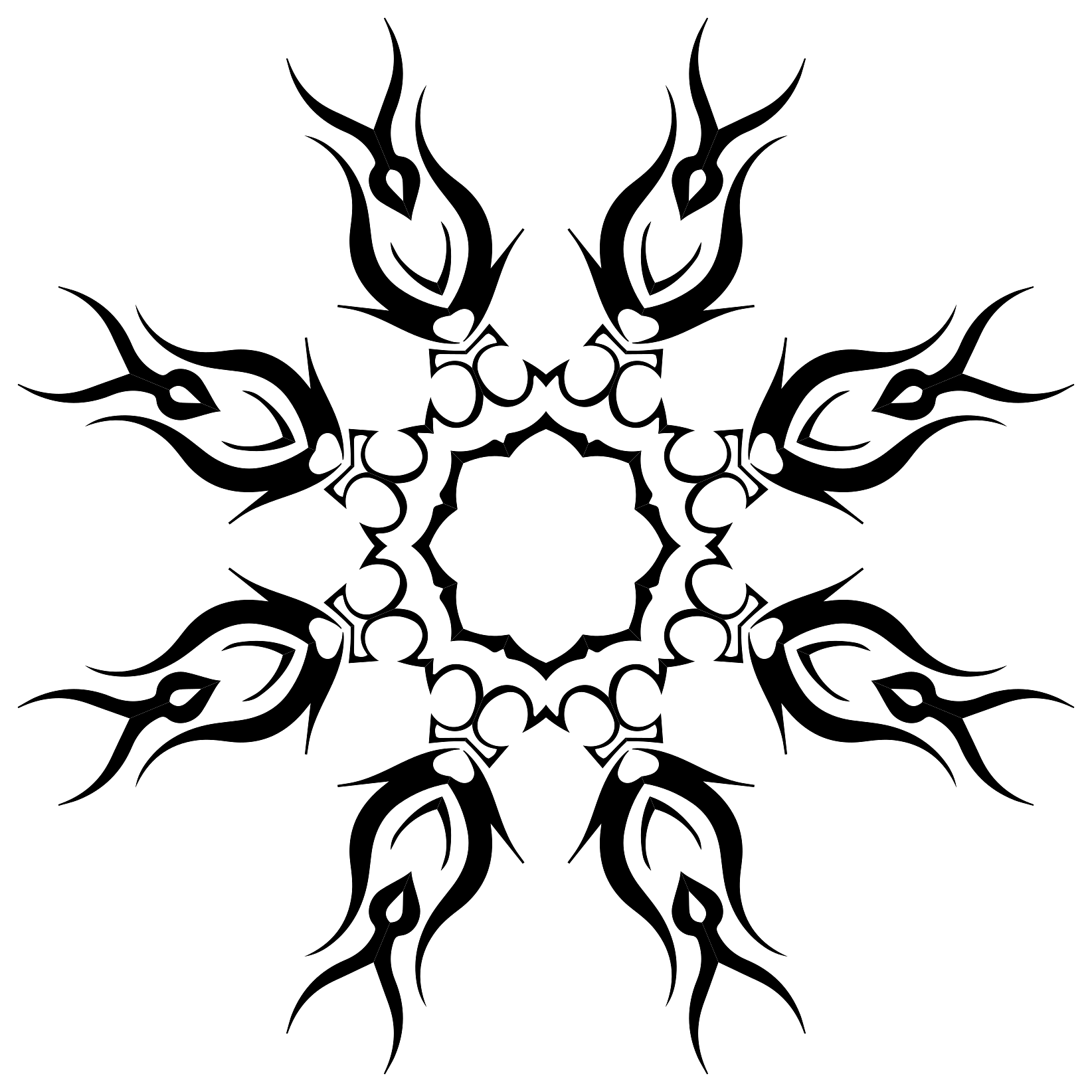 Tribal Flower Art Tattoo