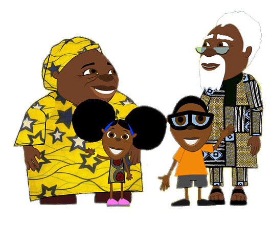 Bino and Fino with their grandparents