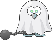 Ghost Penguin with Ball and Chain