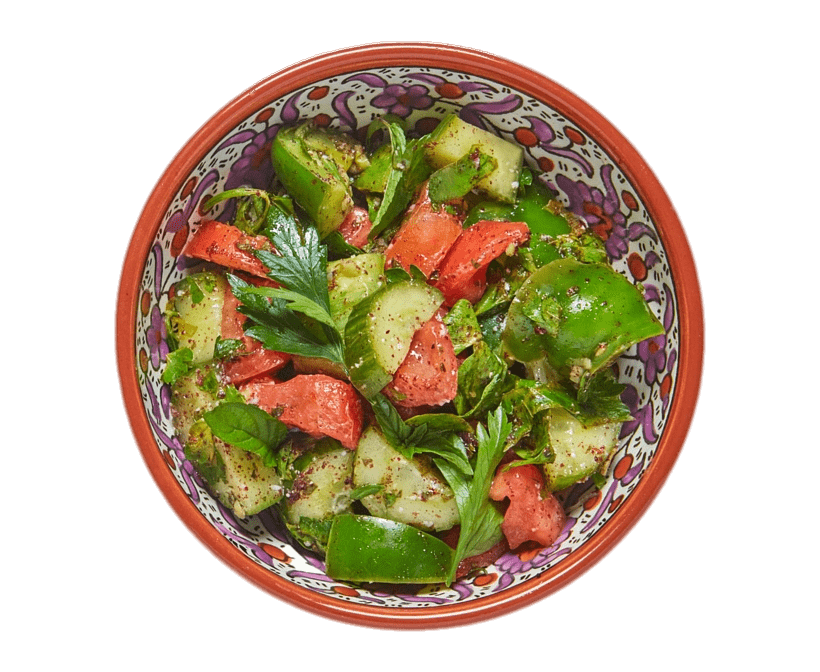 Fattoush Salad with Cucumber and Tomato