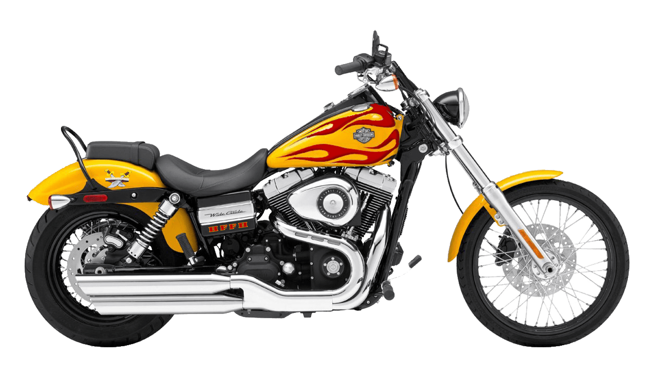 Red Yellow Harley Davidson Motorcycle