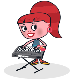 Cha-Ching Character Pepper on the Keyboards