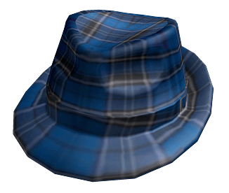 Roblox Blue Plaid Fedora Hat