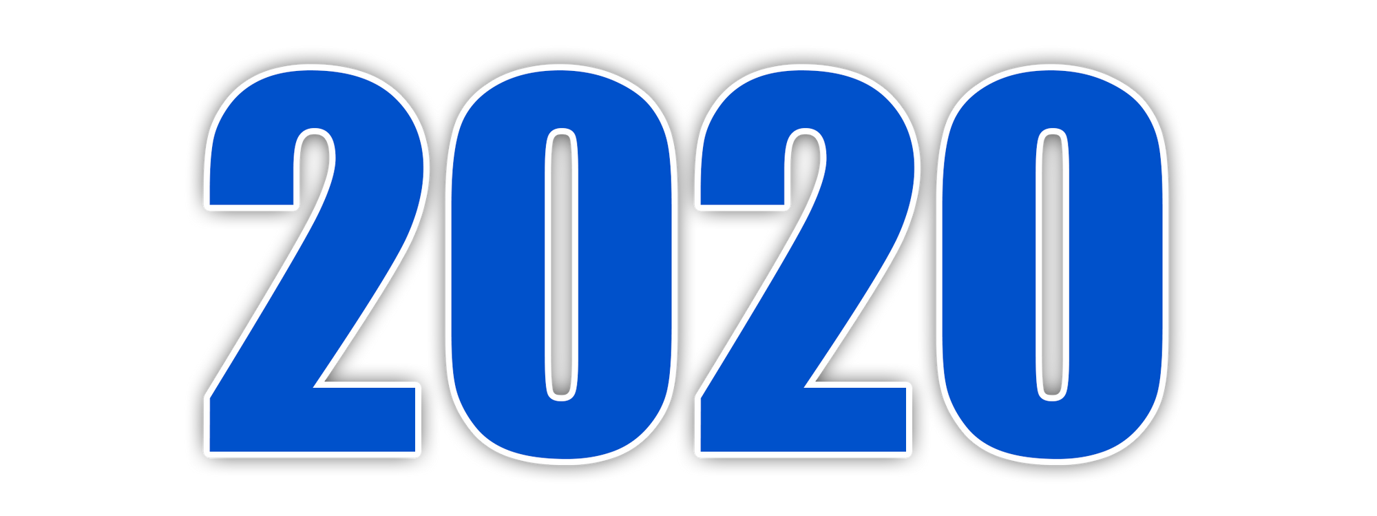 Happy New Year 2020 Blue Numbers