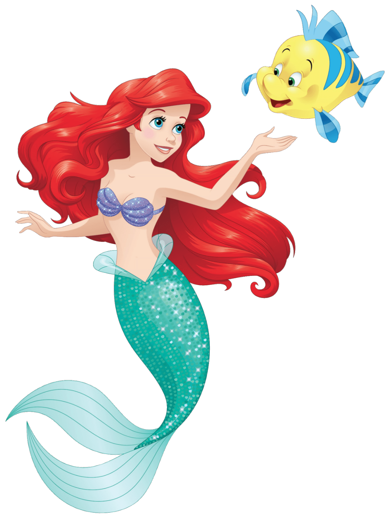 Little Mermaid Ariel and Flounder