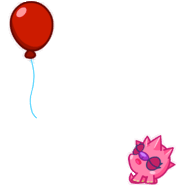 Jarvis the Pointy Pinkipine Looking At Balloon