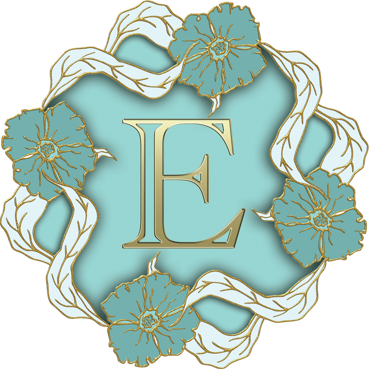 Flower Theme Capital Letter E