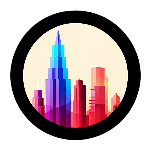 Architecture Firm, Minimalist App Icon - Circle Icon Bevel Border