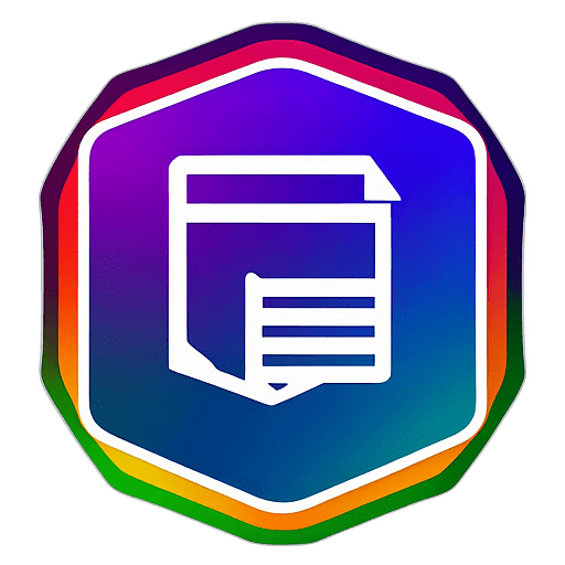 Document & Pdf Management, Minimalist App Icon - Circle Icon Bevel Border