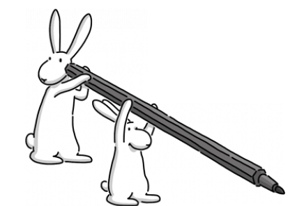 Bob and Bobek Holding Large Pencil