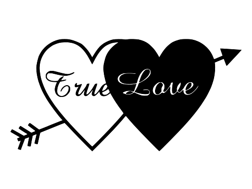 True Love Two Hearts and Arrow