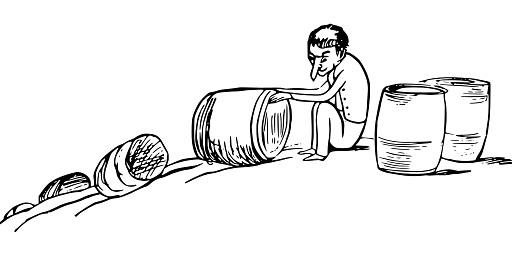 Edward Lear Drawing Man Guarding the Beer Barrels