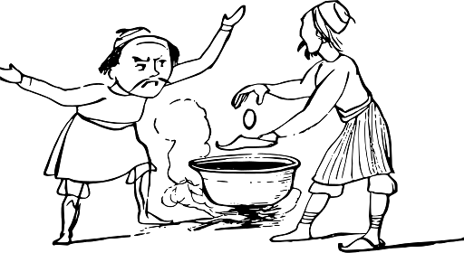 Edward Lear Drawing Man Cooking Egg and Shoe