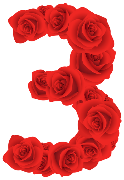 Red Roses Three Number
