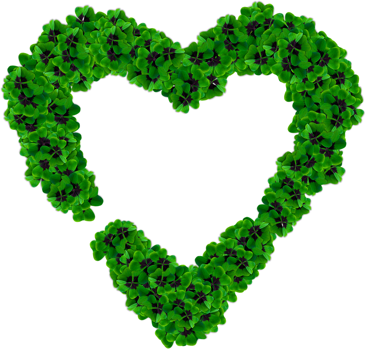 Heart Made Of Dark Green Shamrocks