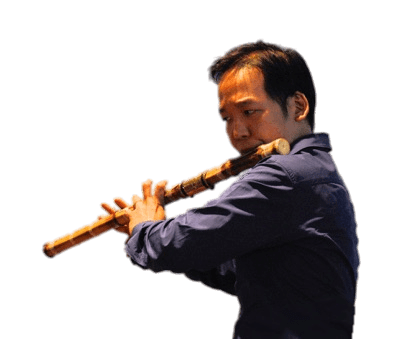 Musician Playing the Daegeum Flute