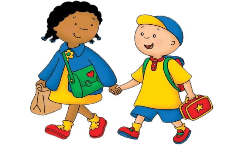 Caillou and Clementine Walking To School