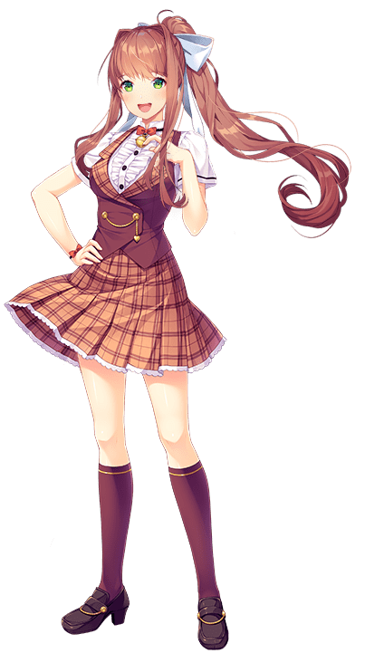 Doki Doki Literature Club Monika With Checked Skirt