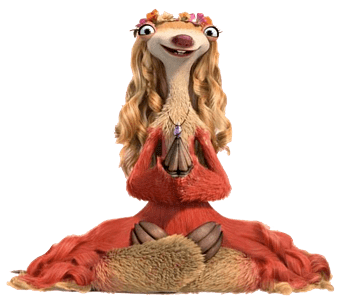 Ice Age character Brooke meditating