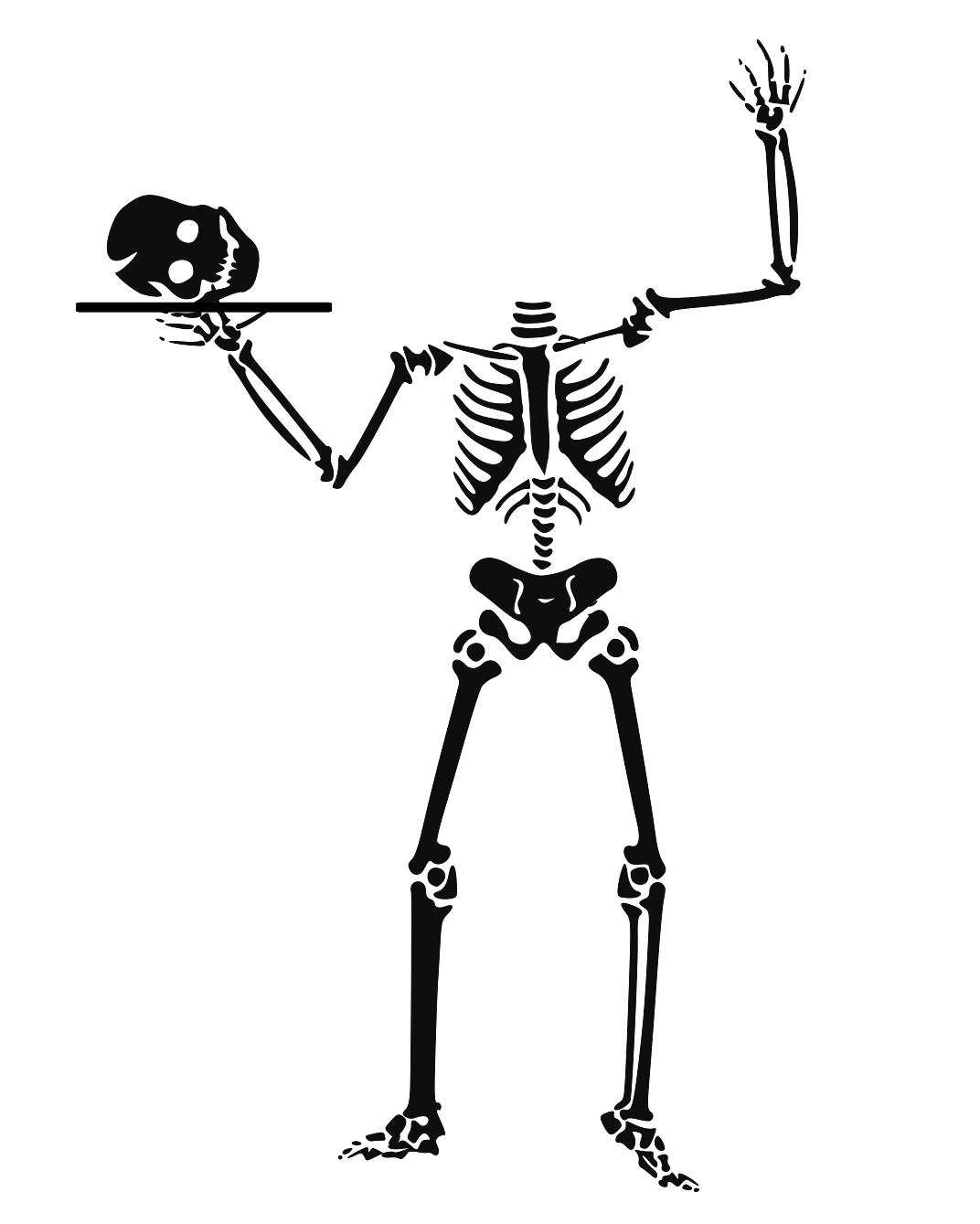 Skeleton with Head on a Plate
